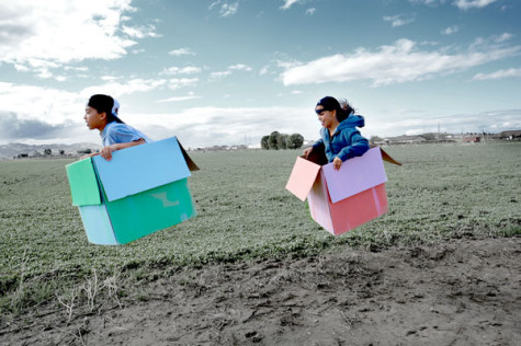 "Flying Boxes" by Zinah Abraha. Inkjet photograph.