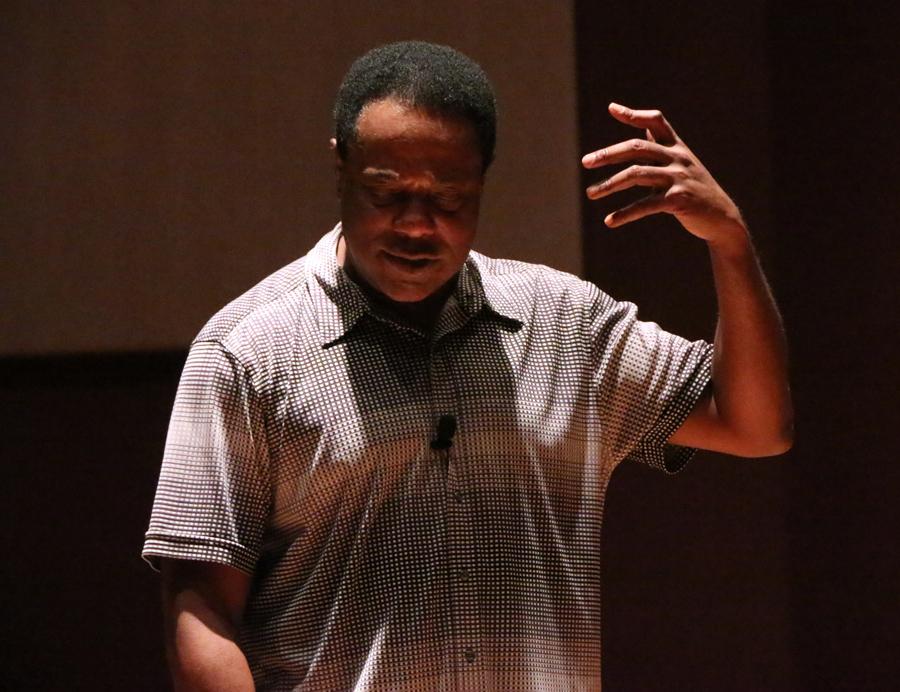 Brian Copeland performs during his special engagement in the LMC Recital Hall Nov. 12.