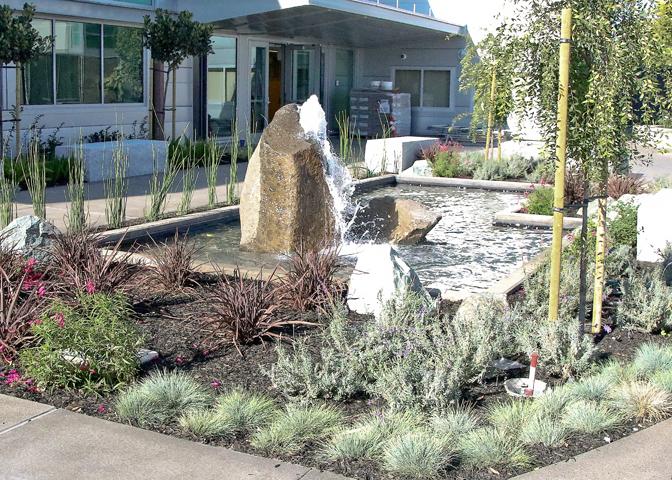A new water feature is what students who enter from the Outdoor Quad will notice first. This beautification is just the beginning of the new building’s design.
