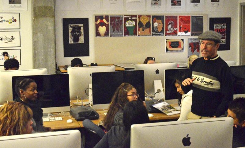 Graphics Instructor Curtis Corlew leads a workshop, detailing what students can learn from taking graphics classes, as well as what may come from enrolling in a community college.