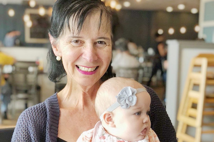 Joyce ORourke holds her grandaughter. 