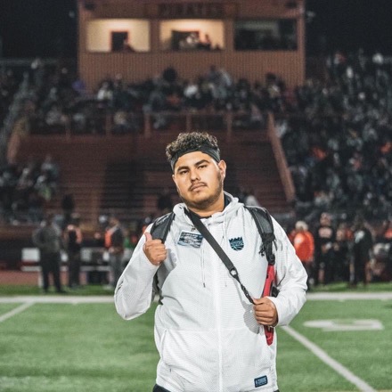 Jesus Cano at Pittsburg High Schools Pirate Stadium after the 2019 North Coast Section Division 1 final where Pittsburg beat Liberty High School 21-14.
