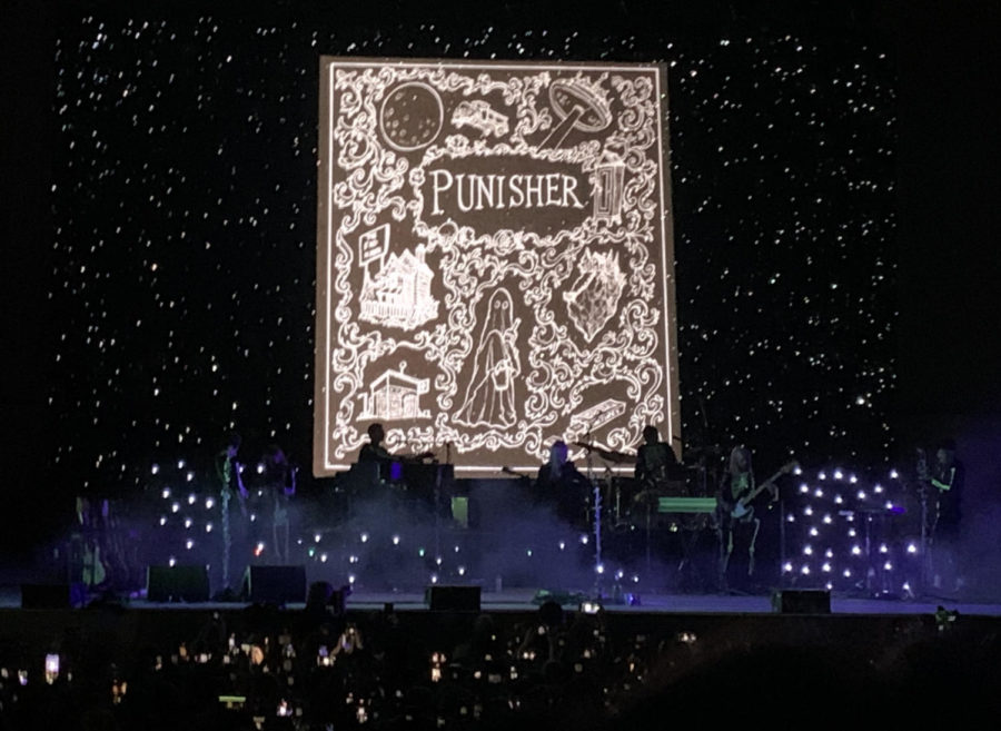Bridgers set opened with the image of a storybook tilted after her 2020 release Punisher.