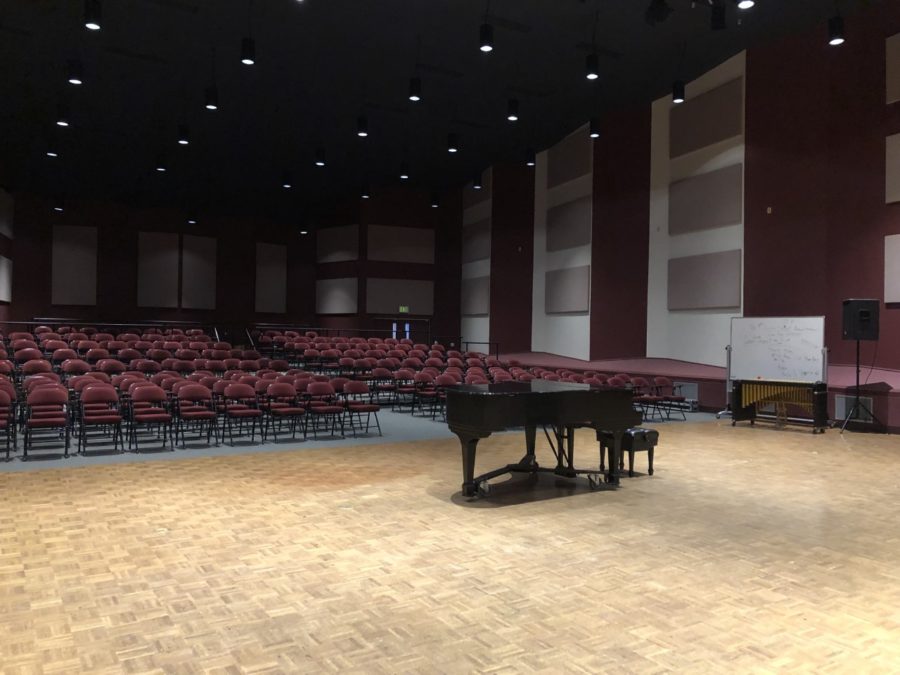 The+Recital+Hall+that+has+sat+empty+for+most+of+the+past+year+and+a+half+will+be+filled+with+music+Dec.+8+and+9+when+the+jazz+and+guitar+classes+perform+in+concert.