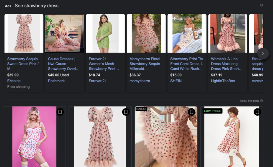 The google search results for Strawberry Dress comes up with an alarming amount of fast fashion rip-offs.