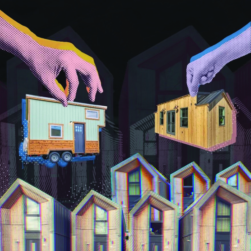 Illustration depicting micro homes and accessory dwelling units