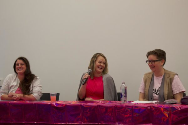 From left: panelists Star Steers, Jill Buettner and LD Green share their thoughts on the movie with the audience. 
