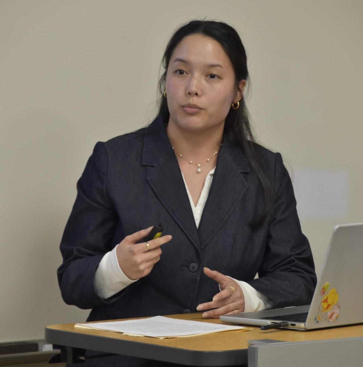 Editor-in-chief Aliyah Ramirez presents her research centered around A Tough Climb publication at Stanford.