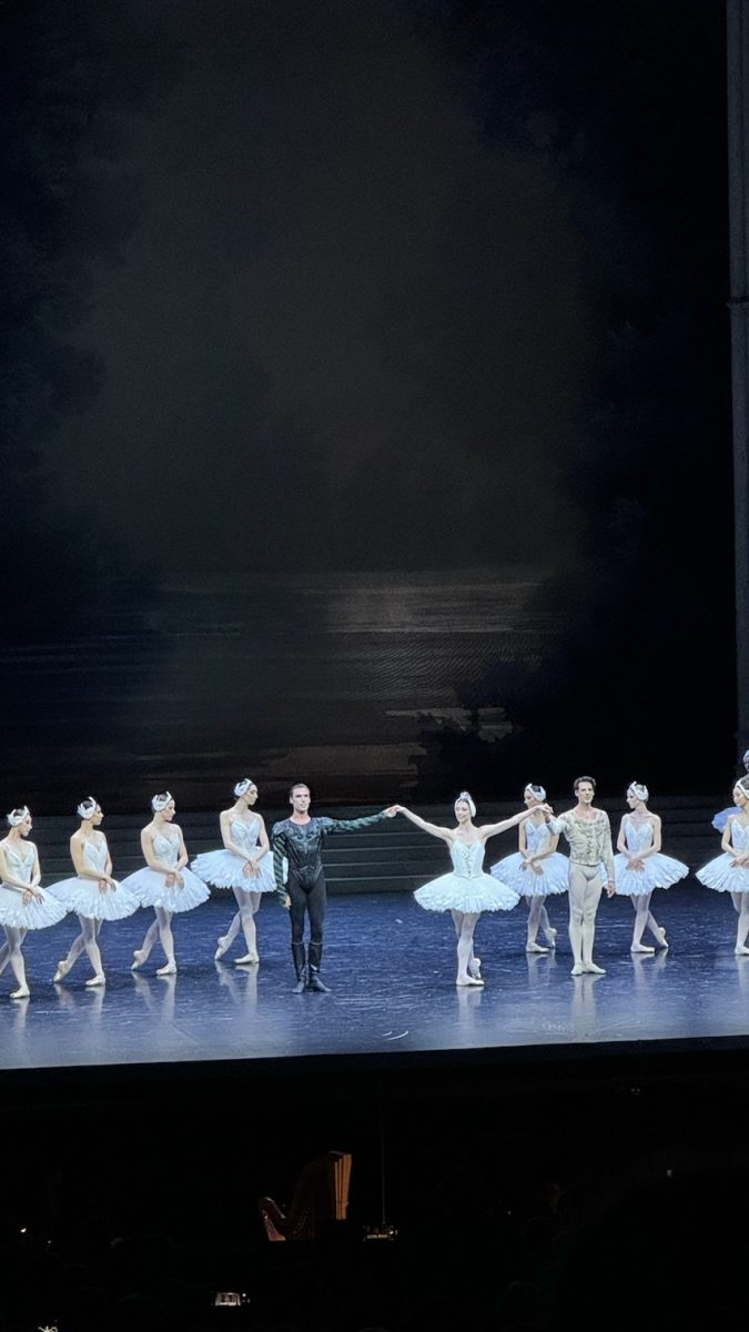 The final bow of Swan Lake Ballet choreographed by Rudolf Noureev at the Bastille Opera House in Paris, France. 