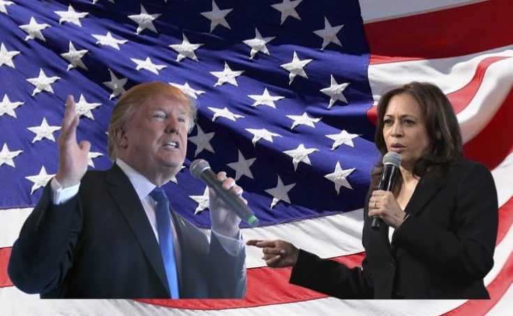 Presidential Candidates, Donald Trump and Kamala Harris. (Photo Illustration by Lesly FIsiiahi and Gabbie Munoz; Photo Images by Gage Skidmore / Openverse).