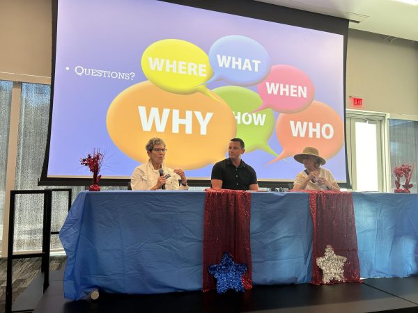 Q&A with representatives of League of Women Voters with students and faculty in the Student Union Conference Center, Oct. 2.