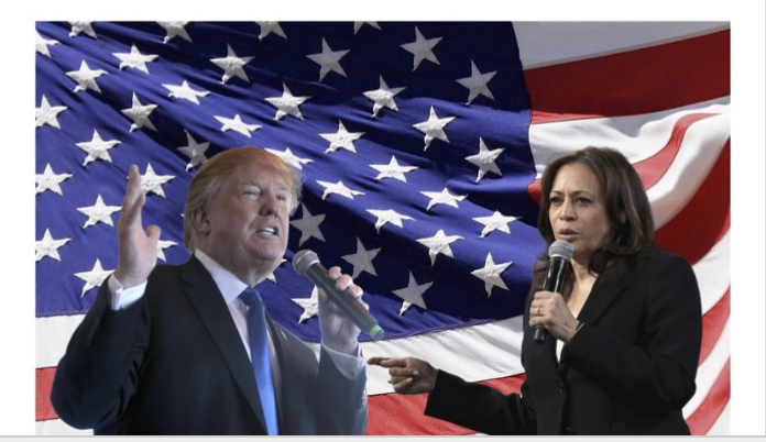 Presidential Candidates, Donald Trump and Kamala Harris. (Photo Illustration by Lesly FIsiiahi and Gabbie Munoz; Photo Images by Gage Skidmore / Openverse).