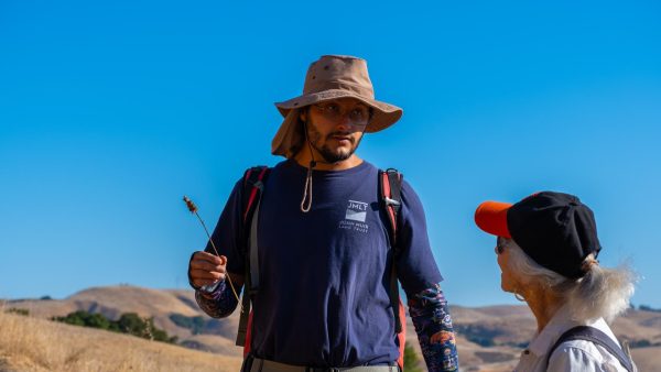 Faculty Ricardo Black leading the hike at Fernandez Ranch, Sept. 28.