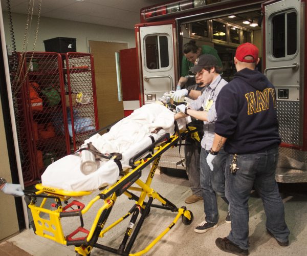 Simulation of a EMT / nursing pediatric emergency.