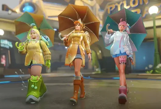 Screenshot from Blizzard press kit shows new skins in "Overwatch 2" Season 15.