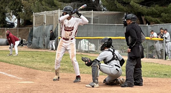 Mustangs infielder No. 18 Trent Keys during an at bat against Marin at Los Medanos home field, April 24.