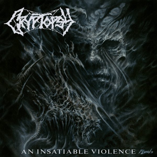 Cryptopsy's upcoming album cover "An Insatiable Violence."