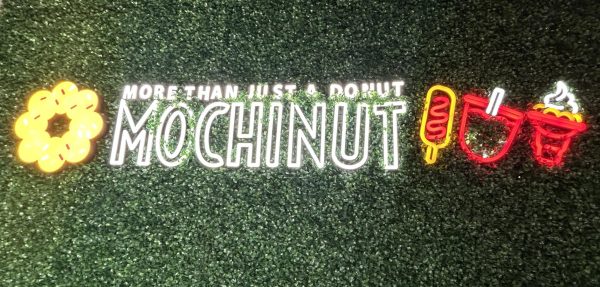 Mochinut's logo at Streets of Brentwood.