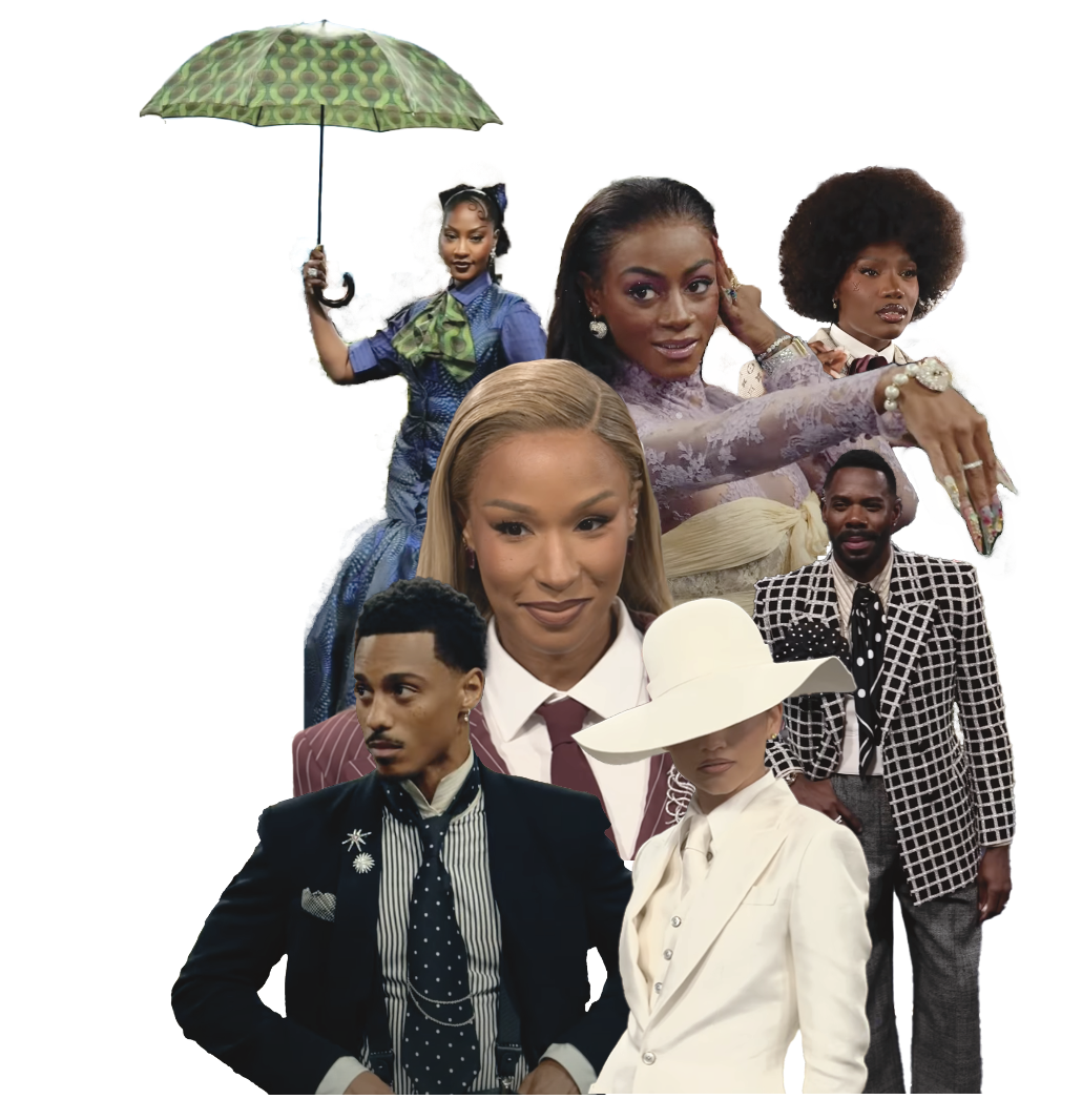 Screenshots of Met fashion.
Clockwise from top left: Tems, Sha’carri Richardson, Doechii, Colman Domingo, Zendaya, Keith Powers and Savannah James.