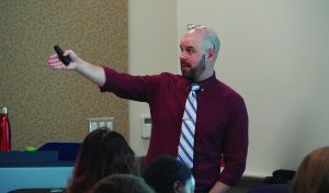 Russell Weber teaching a section of HIST-030: United States History From 1865.
