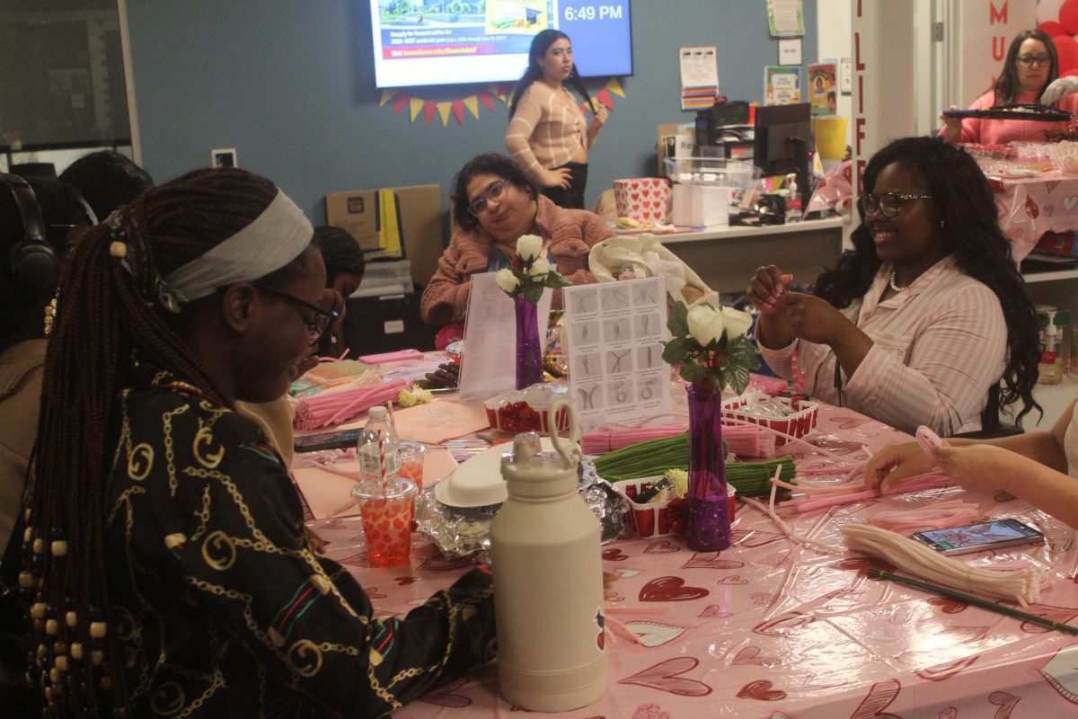 Los Medanos college students participate in the Galentine's day pajama party Feb. 12.