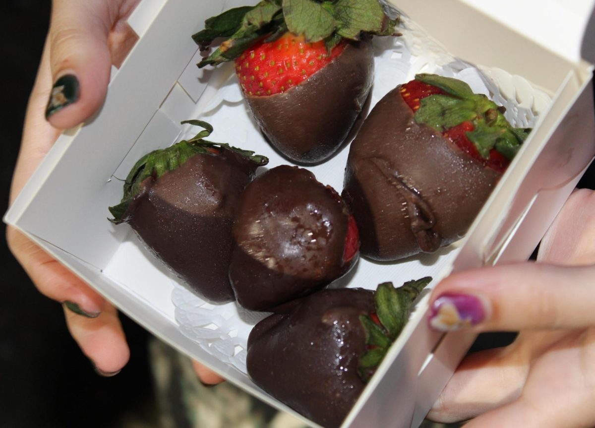 Chocolate covered strawberries made using the recipe below.