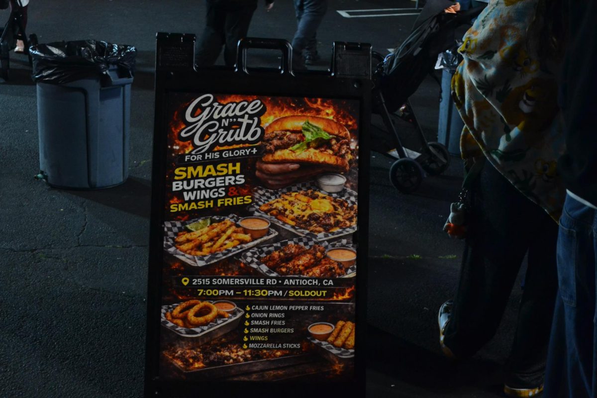 Grace n' Grub menu sign was captured during an evening visit for food review at 2515 Somersville Road in Antioch, Ca Photo by Jasmine Ford   