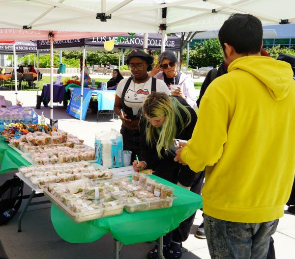 LMC students sign in to receive free food at the CalFresh event.