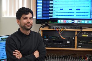 Adjunct LMC instructor Christian Escobar in the LMC MIDI Lab